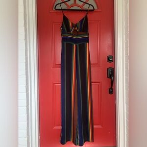 Voodoo Vixen multi colored sleeveless jumpsuit.
